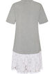 Loose T-shirt dress with lace trim, Grey, Packshot image number 1