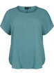 Blouse with short sleeves and a round neckline, Green, Packshot image number 0