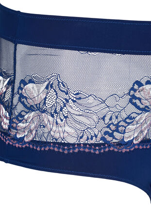 Hipster panty with lace and regular waist, Medieval Blue, Packshot image number 2