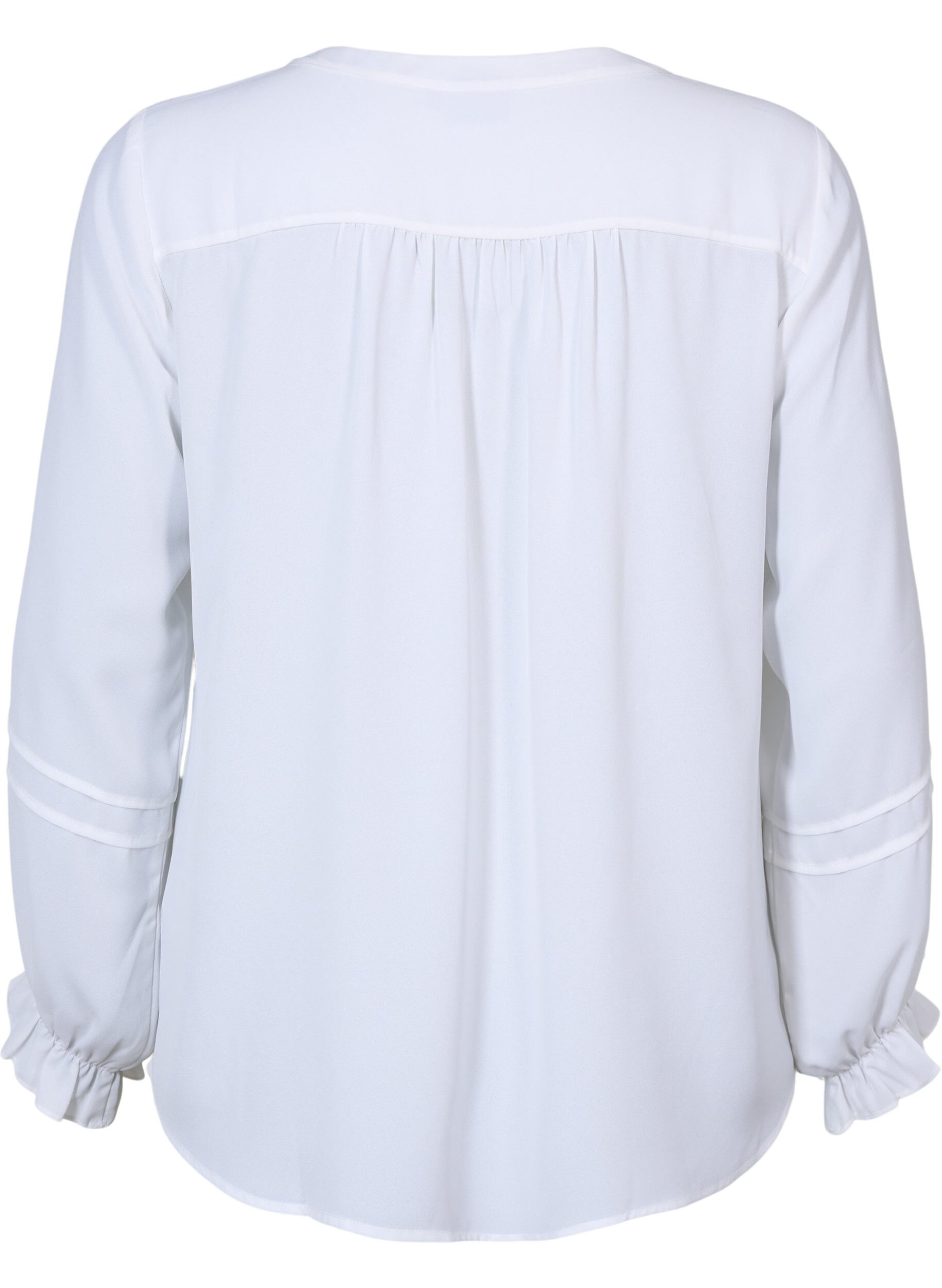 Zizzifashion Top with long sleeves and button closure, Bright White, Packshot image number 1