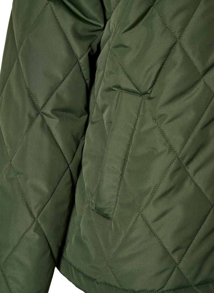 Lightly padded jacket with diamond quilt, Green, Packshot