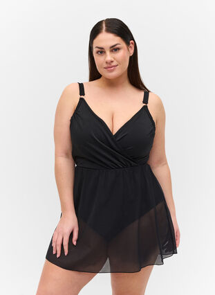 Swim dress with light padding, Black, Model image number 0