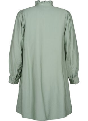 Viscose shirt dress with ruffles, Green Bay, Packshot image number 1