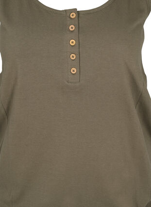 Block coloured cotton top with elastic along the bottom, Dusty Olive, Packshot image number 2