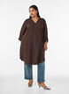 Long shirt in linen and viscose, Brown, Model image number 0