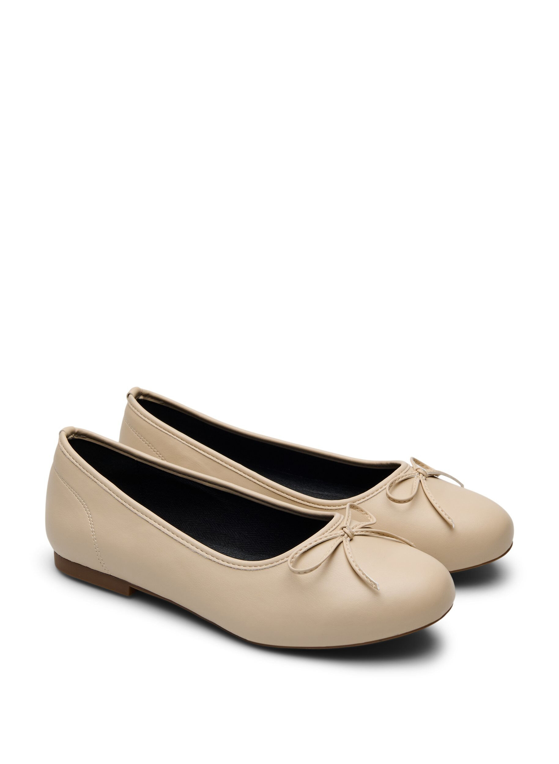 Zizzifashion Wide fit - Ballerina with bow, Beige, Packshot image number 1