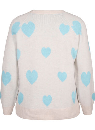 Pullover with hearts, P. Stone/Reef Waters, Packshot image number 1