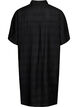 Long shirt in viscose with texture, Black, Packshot image number 1