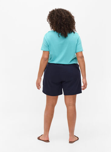Cotton shorts with pockets, Night Sky Solid, Model image number 0
