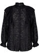 Lace shirt blouse with ruffle detail, Black, Packshot image number 0