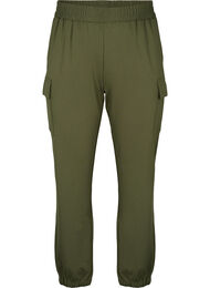 Cargo trousers with elastic waist, Forest Night, Packshot