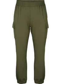 Cargo trousers with elastic waist