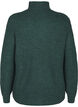 Knitted sweater with high neck and zipper, Green, Packshot image number 1