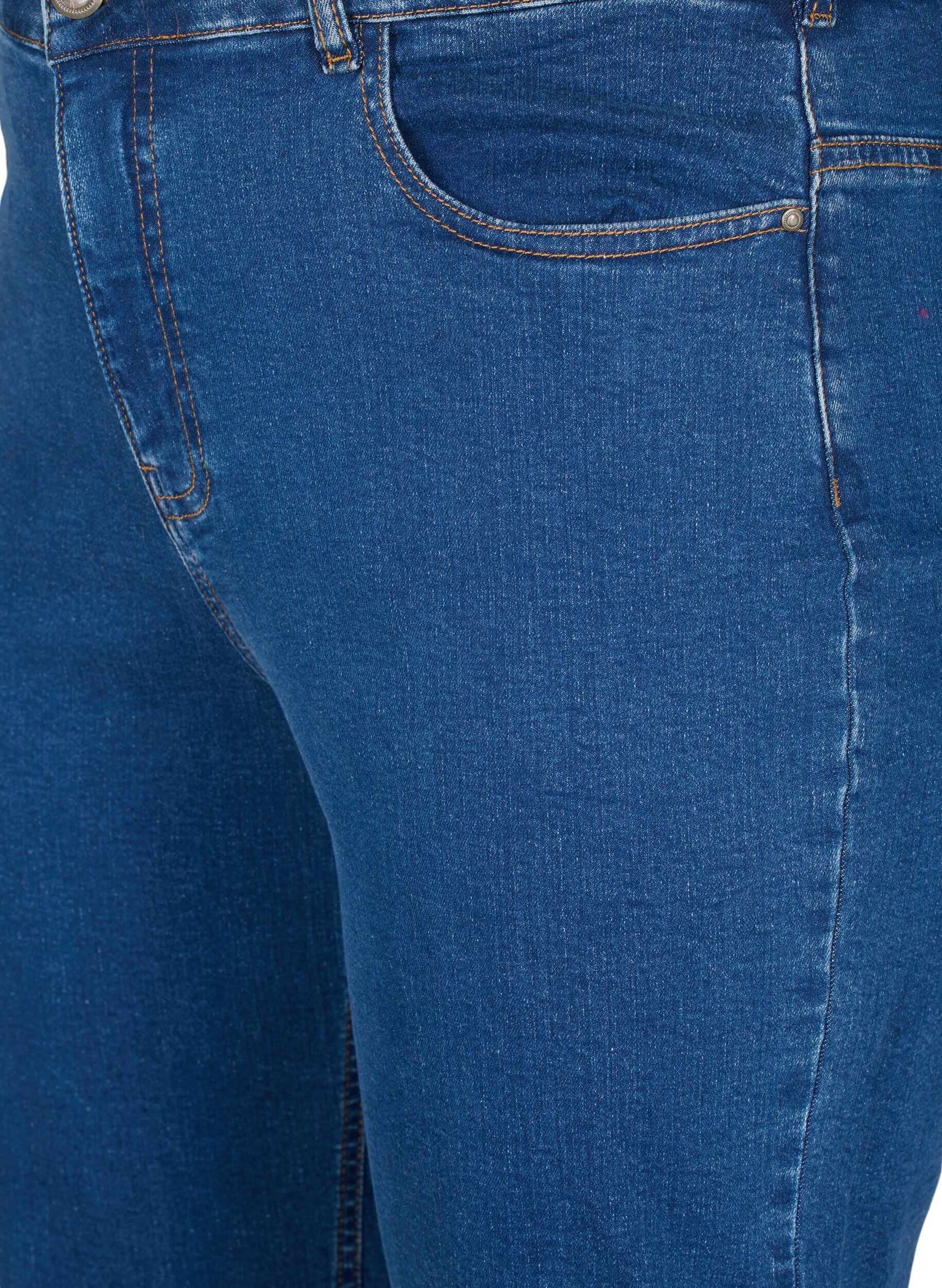 Zizzifashion High-waisted Gemma jeans with regular fit, Blue, Packshot image number 2