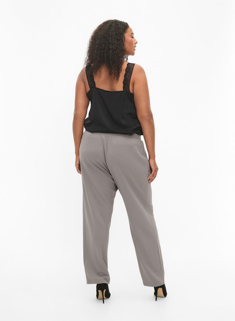 Trousers with straight fit, Beige, Model image number 1