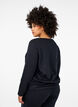 Modal blend blouse with a round neck, Black, Model image number 2
