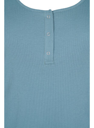 Top with a round neck in ribbed fabric, Goblin Blue, Packshot image number 2