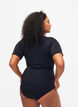 Swimsuit with zipper and short sleeves, Black, Model image number 1