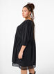 Cotton dress with crochet details, Black, Model image number 1