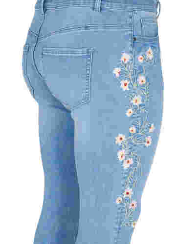 	 Extra slim Sanna jeans with embroidery detail, Light blue, Packshot image number 3