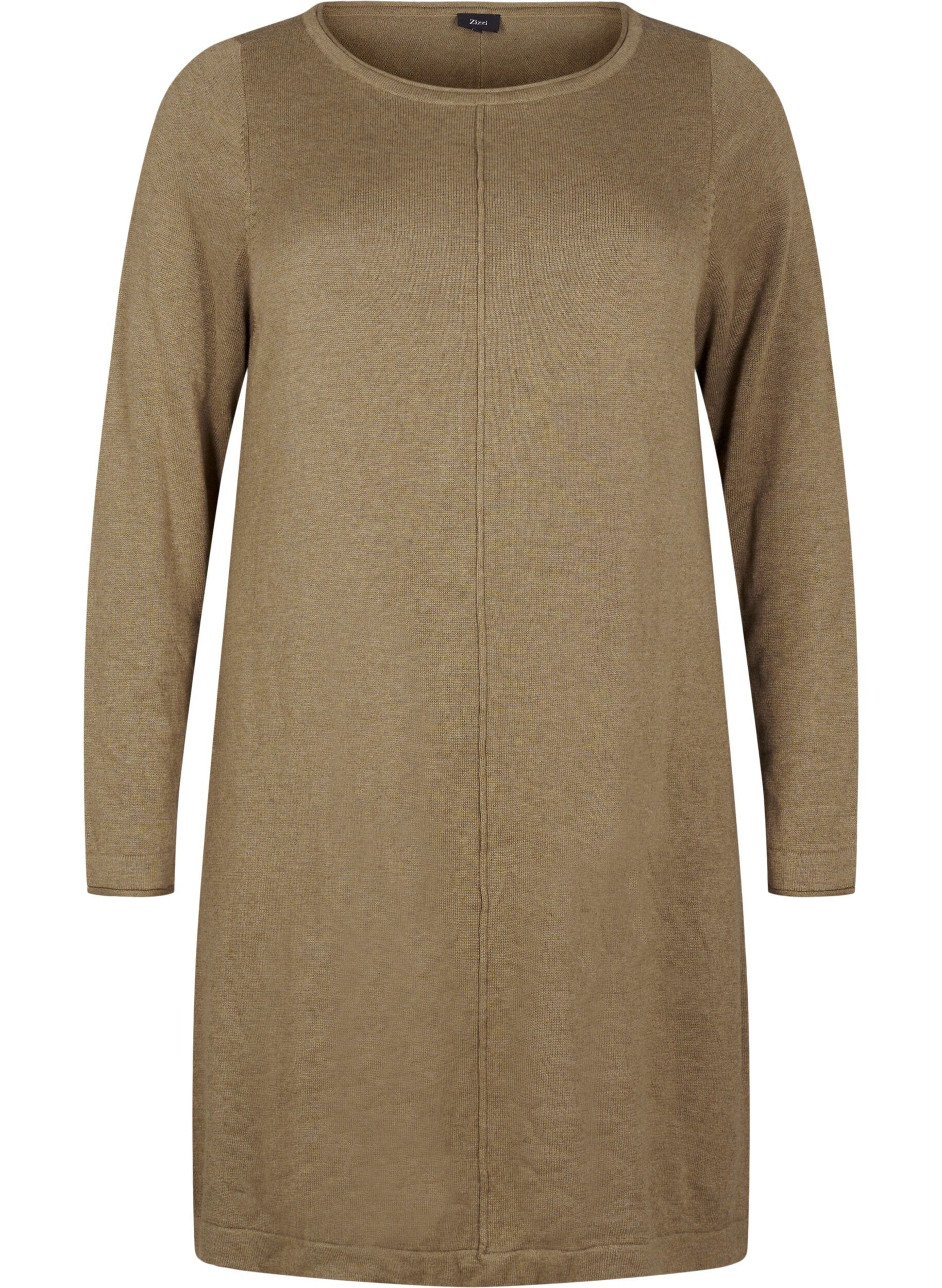 Zizzifashion Knitted dress in cotton-viscose blend, Green, Packshot image number 0