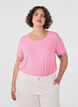Basic plain cotton t-shirt, Pink, Model image number 0