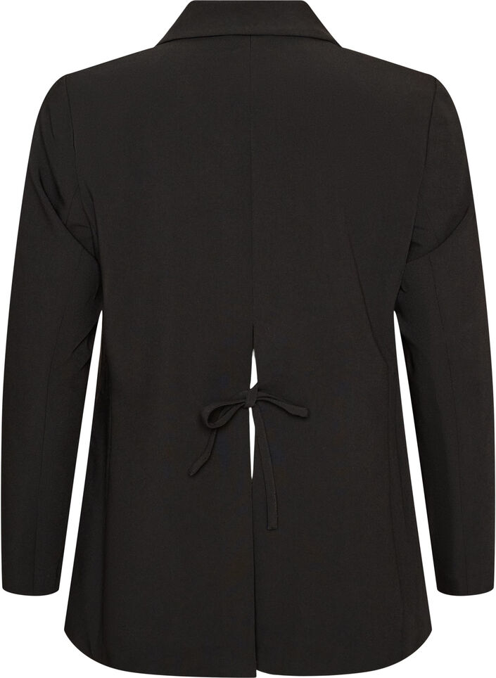 Blazer with back vent and tie detail, Black, Packshot image number 1