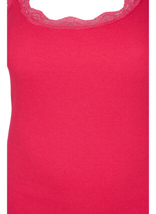 Top with lace trim, Raspberry, Packshot image number 2