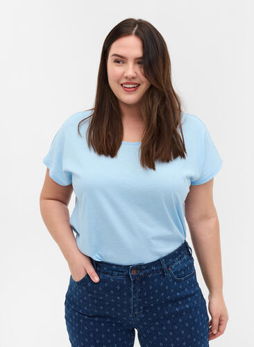 Cotton mix t-shirt, Chambray Blue, Model image number 0
