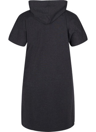 Hooded short-sleeved sweat dress, Black DGM ASS, Packshot image number 1