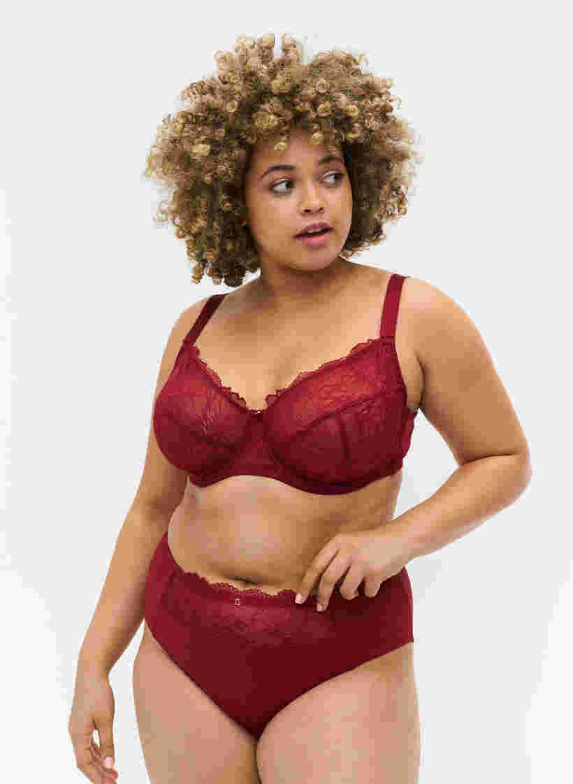 Lace hipster knickers, Rhubarb, Model image number 0