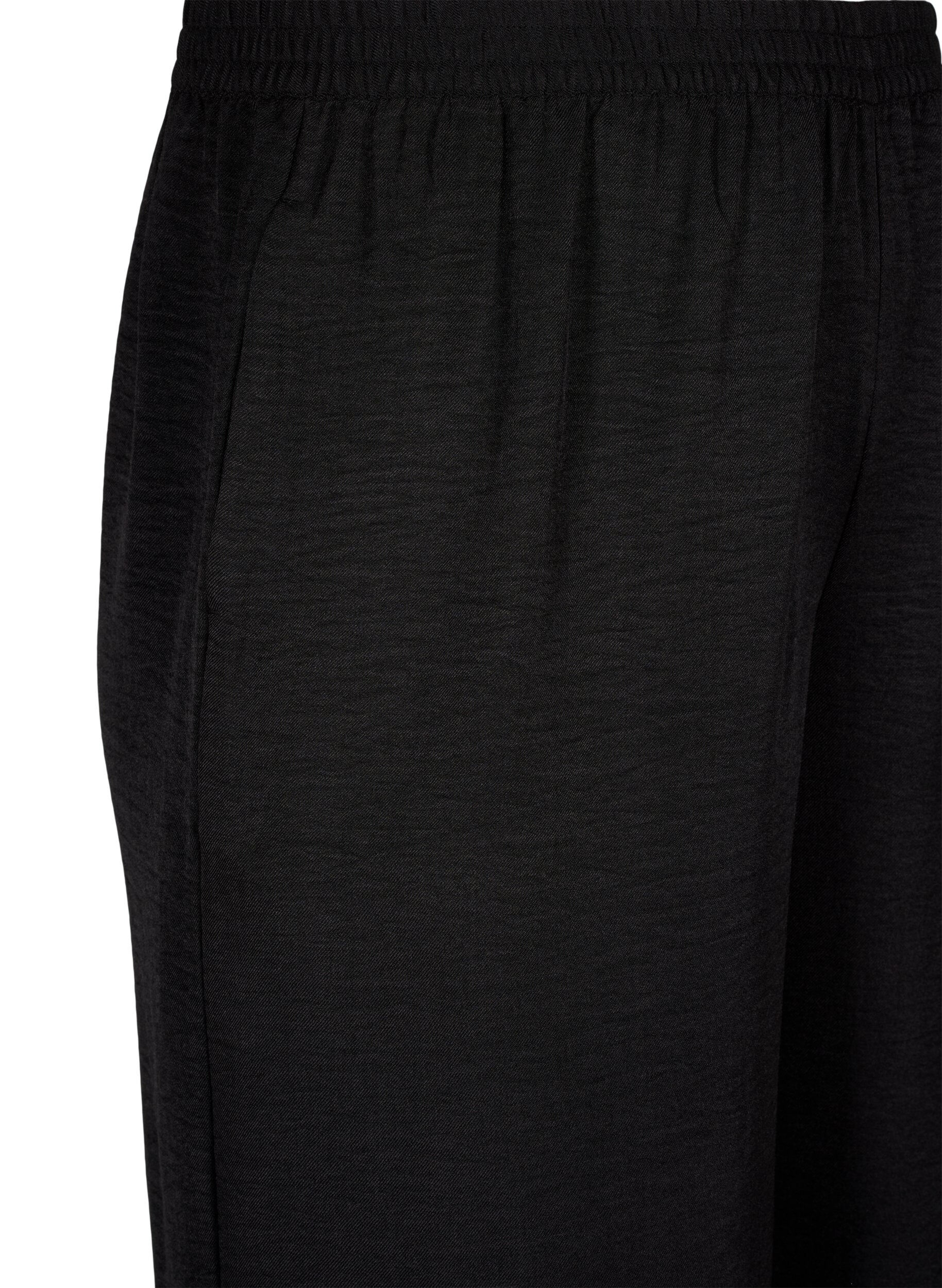 ZizzifashionLoose trousers with elasticated waistband and pockets, Black, Packshot image number 2