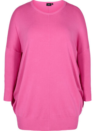Knitted jumper with round neckline, Wild Orchid, Packshot image number 0