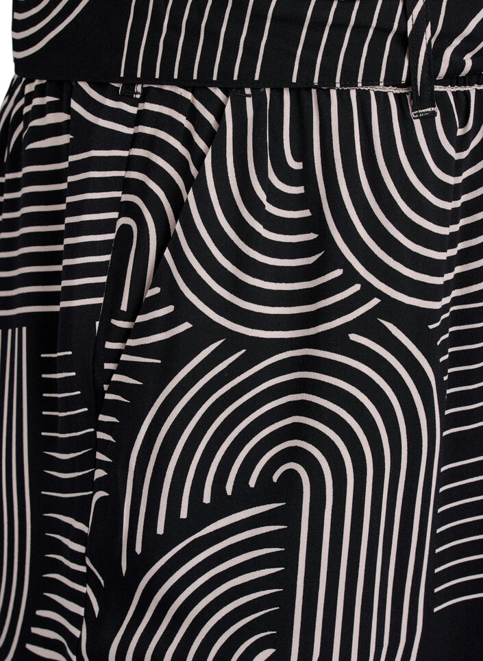 High-waisted viscose trousers, Black, Packshot image number 2