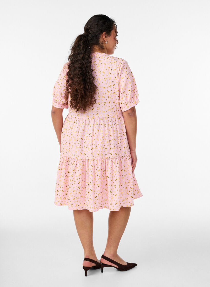 Short A-line dress, Rose, Model image number 2