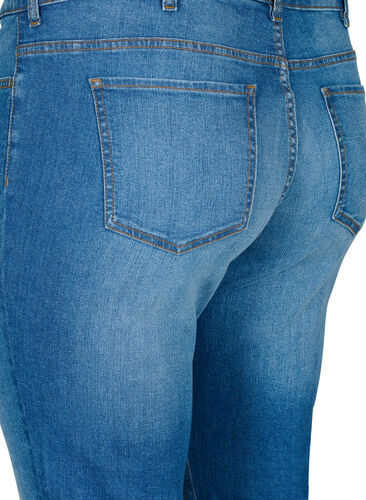 Emily jeans with regular waist and slim fit, Blue denim, Packshot image number 3