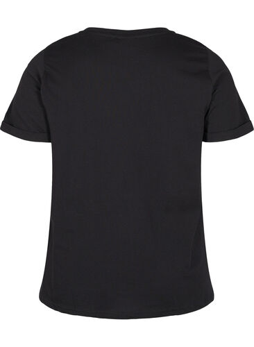 Basic cotton t-shirt, Black, Packshot image number 1