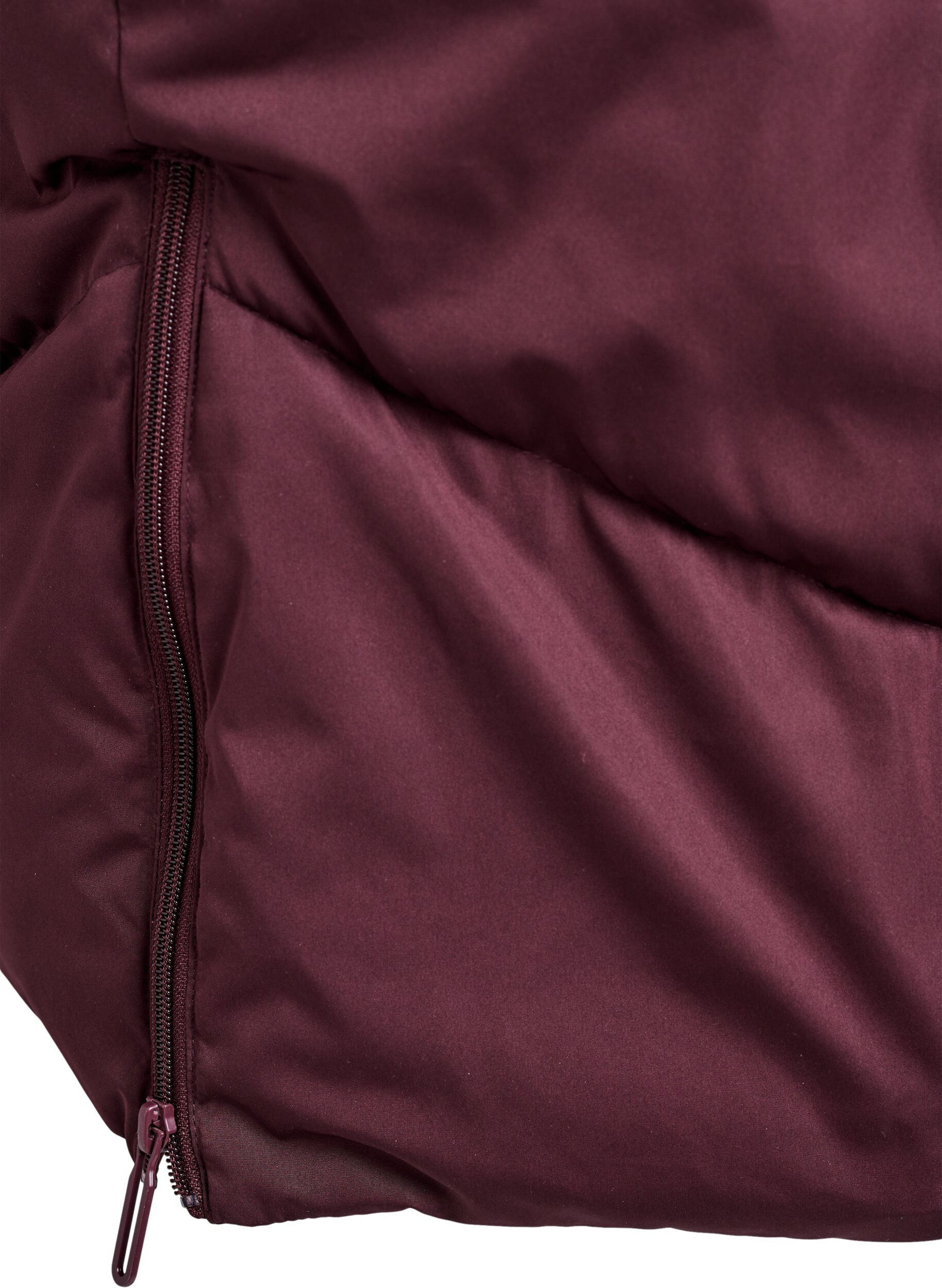 ZizzifashionLong puffer coat with hood and pockets, Dark Bordeaux, Packshot image number 4
