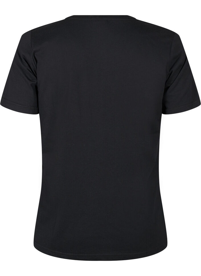 FLASH - T-shirt with motif, Black Flower Heart , Packshot image number 1