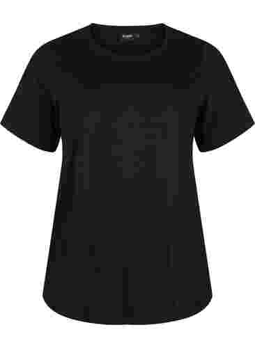 FLASH - 2-pack round neck t-shirts, Black/Black, Packshot image number 2