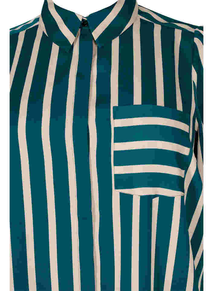 Striped long-sleeved shirt, Green Stripe, Packshot image number 2
