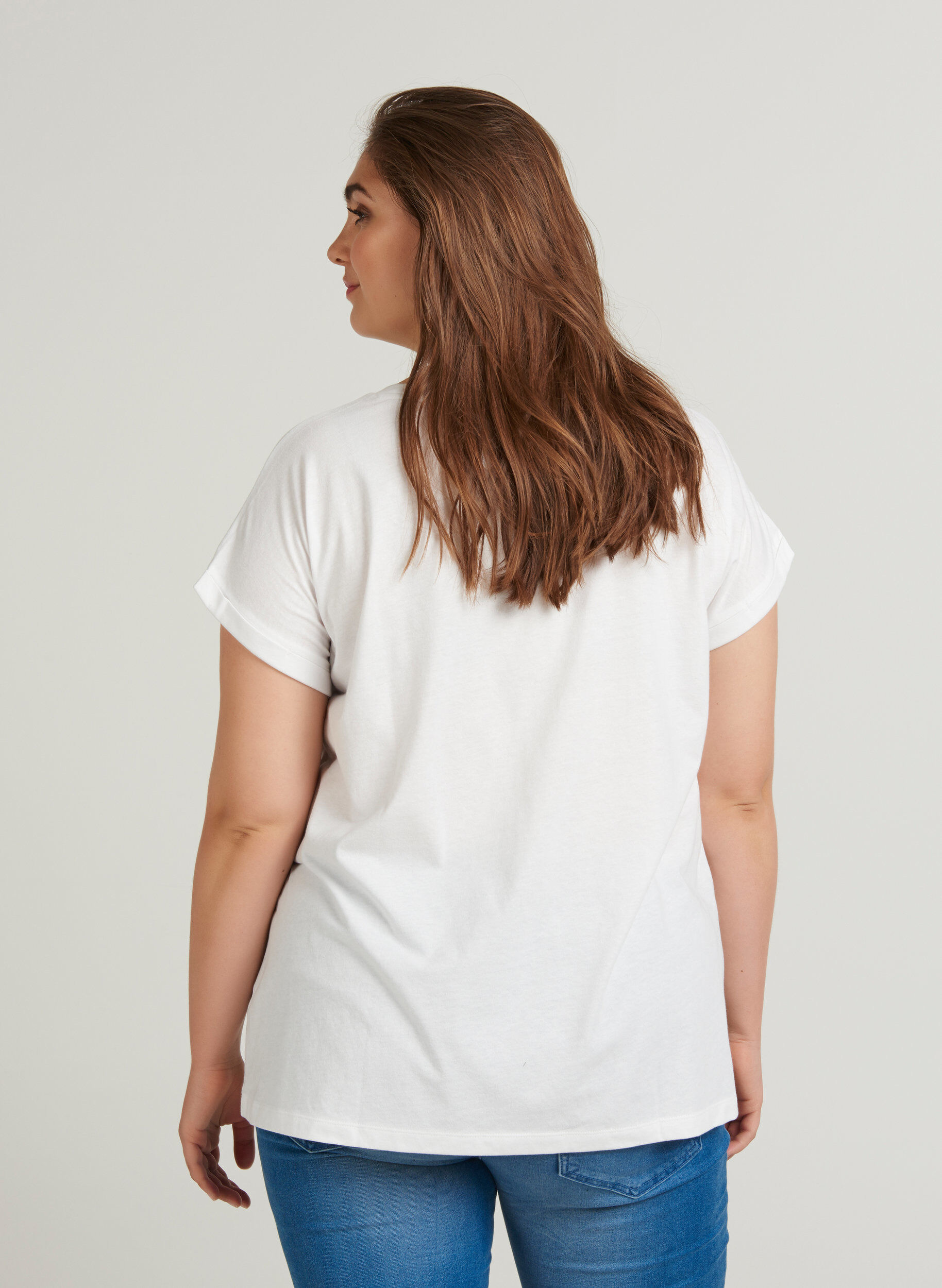 Zizzifashion Cotton mix t-shirt, Bright White, Model image number 1