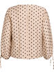 Blouse with dots and tie details, Beige, Packshot image number 1