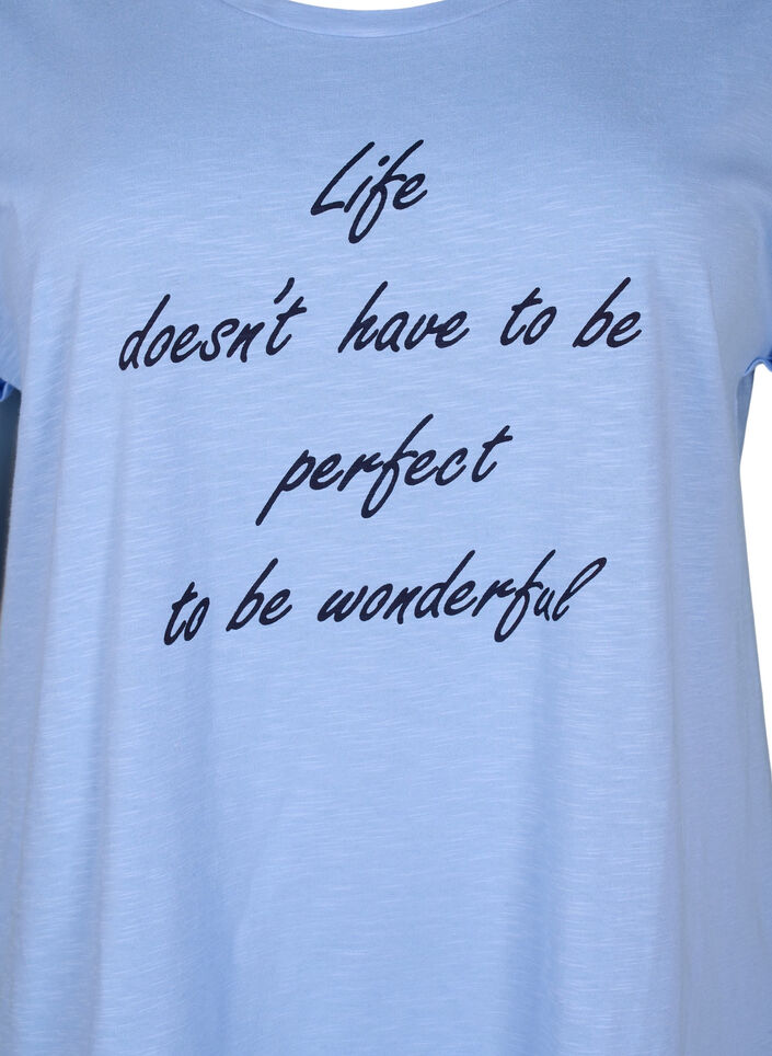 Printed T-shirt in organic cotton, Serenityw.Navy Print, Packshot image number 2