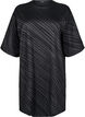 Patterned dress with 3/4 sleeves, Black, Packshot image number 0