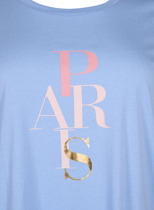 Cotton T-shirt with text print, Serenity w. Paris, Packshot image number 2