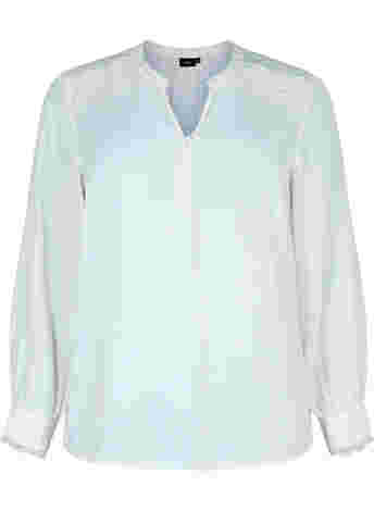 Long-sleeved blouse with v-neck