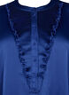 Satin shirt blouse with ruffle details, Deep Ultramarine, Packshot image number 2
