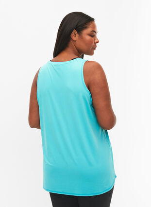 Sports top with V-neck, Blue Turquoise, Model image number 1