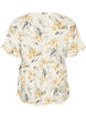 Blouse in linen and viscose with a V-neck and button fastening, White, Packshot image number 1